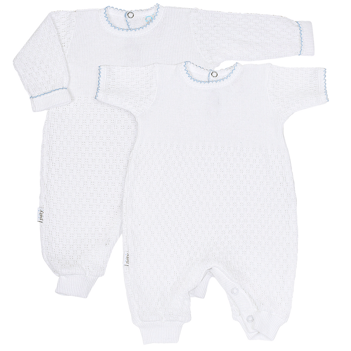 Paty, Inc General Newborn / Blue Paty, Inc Long Sleeve Romper Blue