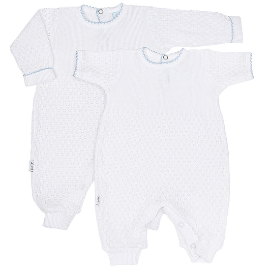 Paty, Inc General Newborn / Blue Paty, Inc Long Sleeve Romper Blue