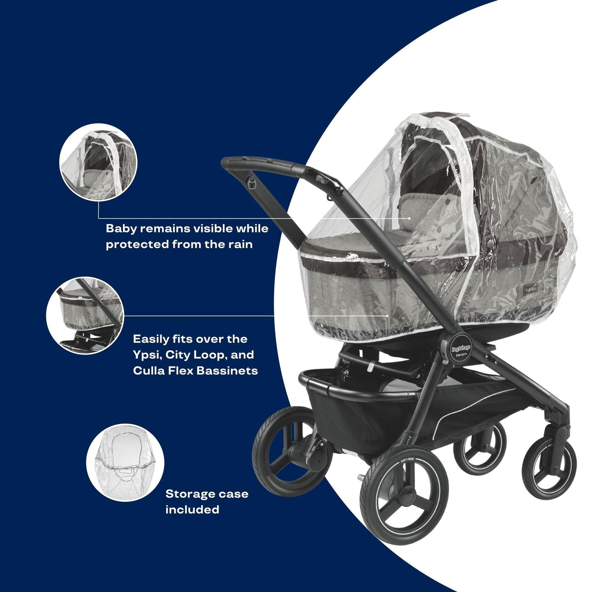 PEGPEG Bassinet Rain Cover for YPSI / Veloce / VivaceBabysupermarket