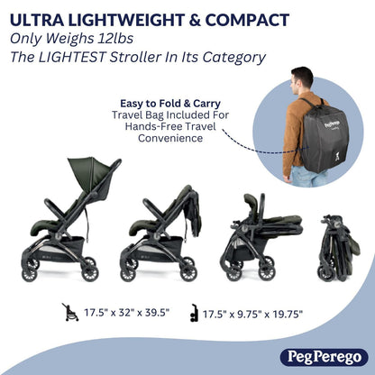Peg Perego Strollers - Single Peg Perego Volo Stroller + Travel Bag