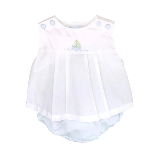 Petit Ami Boys Boat Shadow Stitched Diaper Set