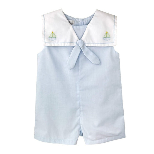 Petit Ami Boys Boat Shadow Stitched Sunsuit