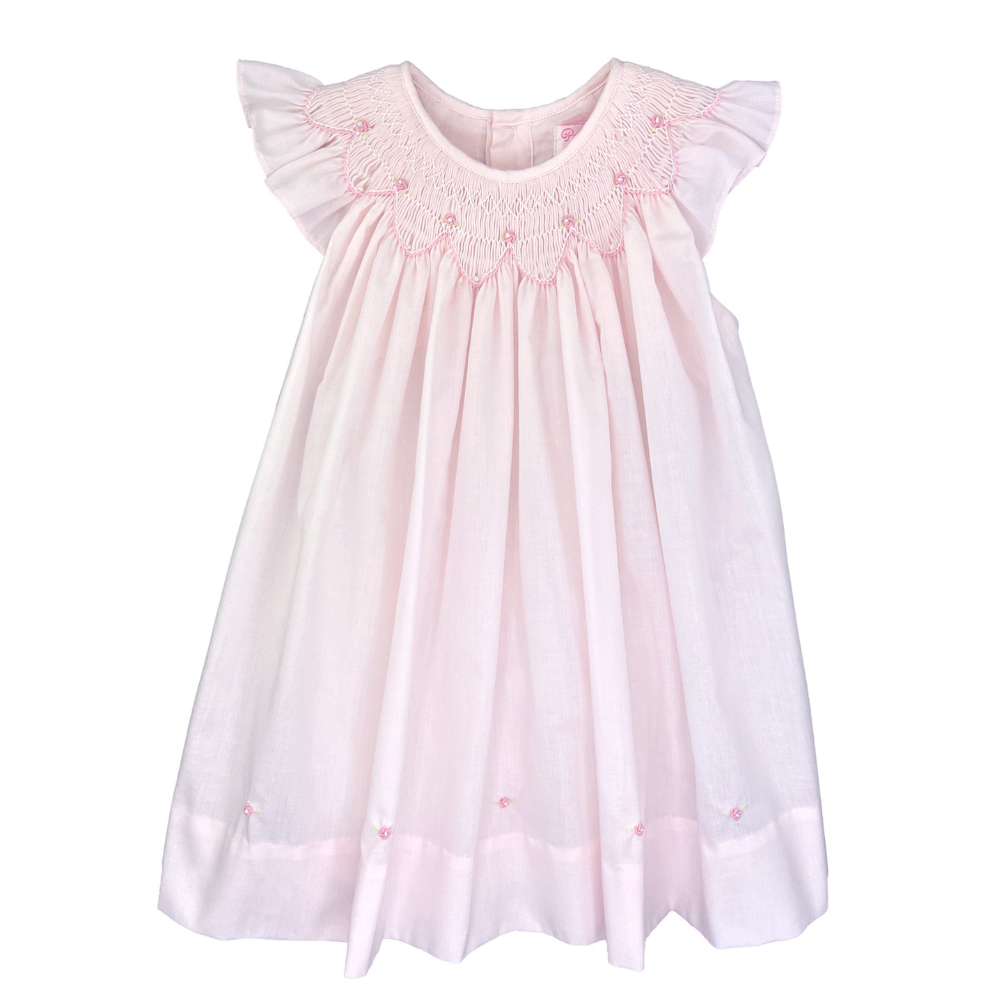 Petit Ami Infant Pink / 3 Mo Petit Ami Girls Pink Rosebud Bishop Dress with Bloomer