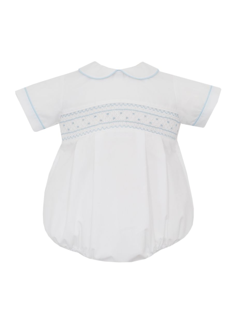 Petit Bebe White / 3 Mo Petit Bebe Boys White Poplin Francesco Bubble