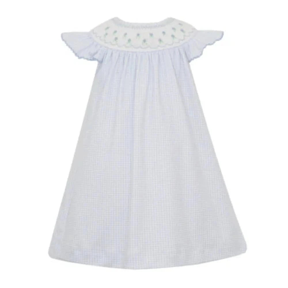 Petit Bebe Infant 3 Mo / Light Blue Gingham Petit Bebe Girls Adele Angel Wing Bishop