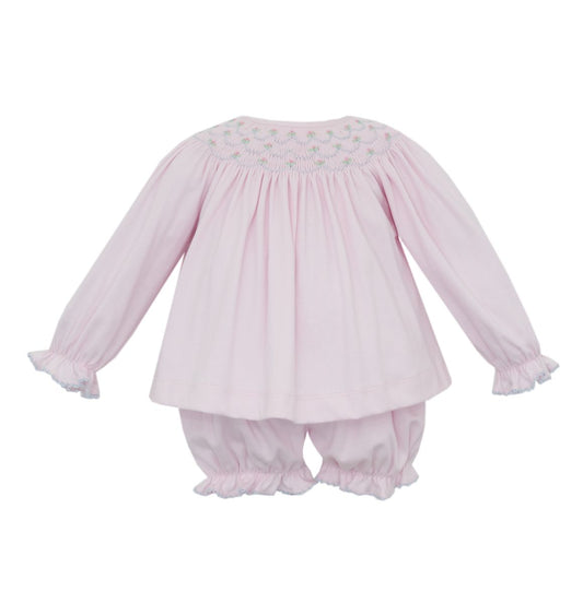 Petit Bebe Girls Play Sets Pink / 9 Mo Petit Bebe Girls Ellie Pink Knit Bishop Bloomer Set