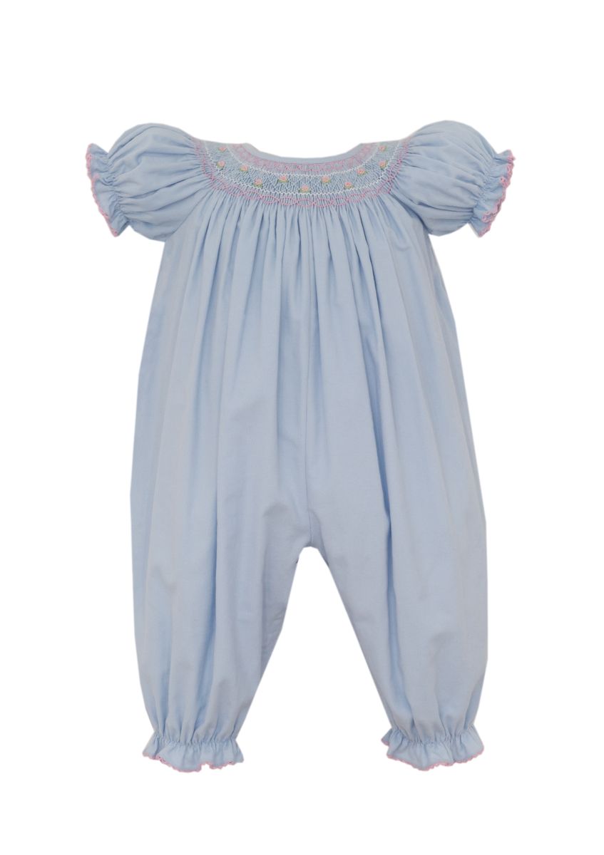 Petit Bebe Infant Girl Light Blue / 3 Mo Petit Bebe Girls Eloise Light Blue Corduroy Long Bishop Bubble