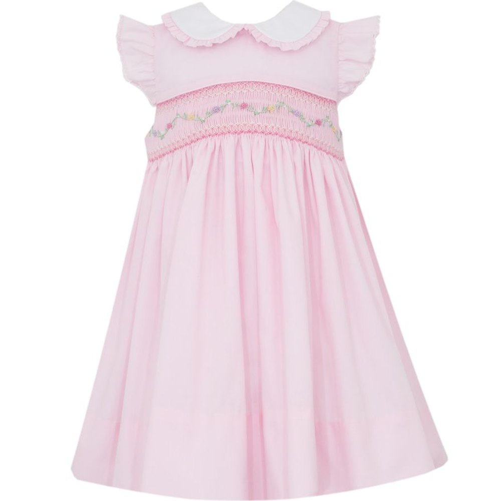 Petit Bebe Girls Martha Poplin Flutter Sleeve Dress