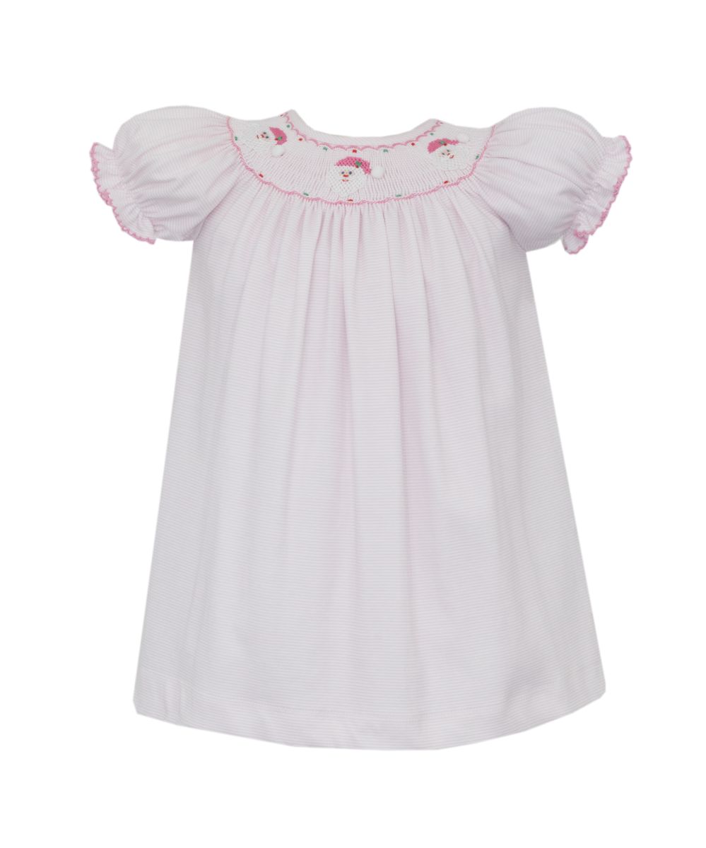Petit Bebe Infant Girl Petit Bebe Girls Santa Face Short Sleeve Knit Bishop