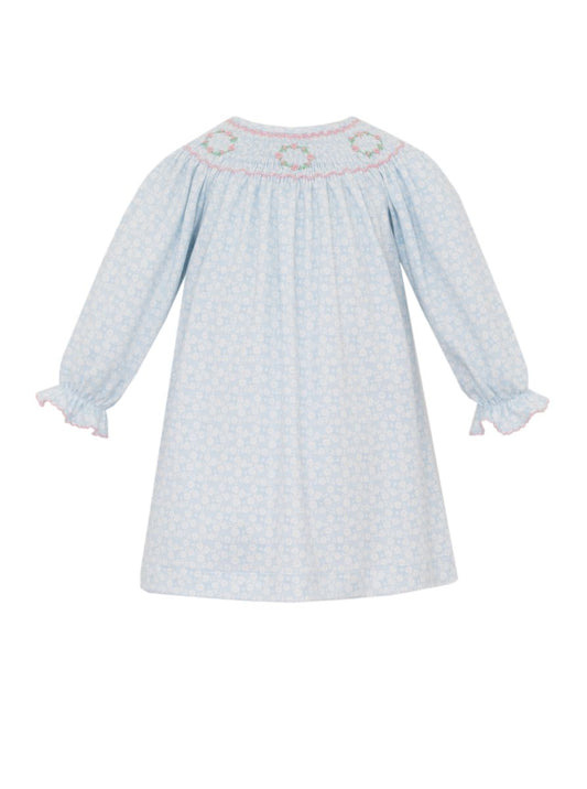 Petit Bebe Pauline Light Blue Floral Knit Dress