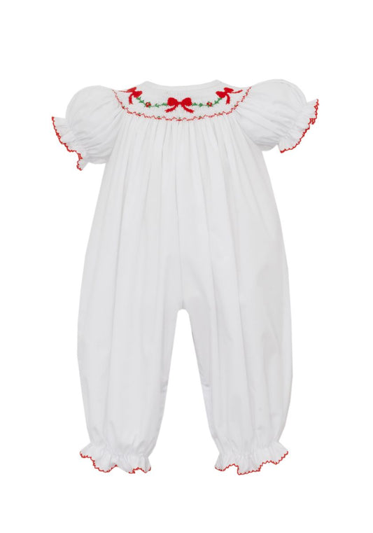 Petit Bebe Red Holiday Bows Bishop Romper