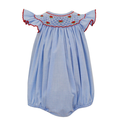 Petit Bebe Light Blue Knit Angel Wing Bishop Romper main image 1