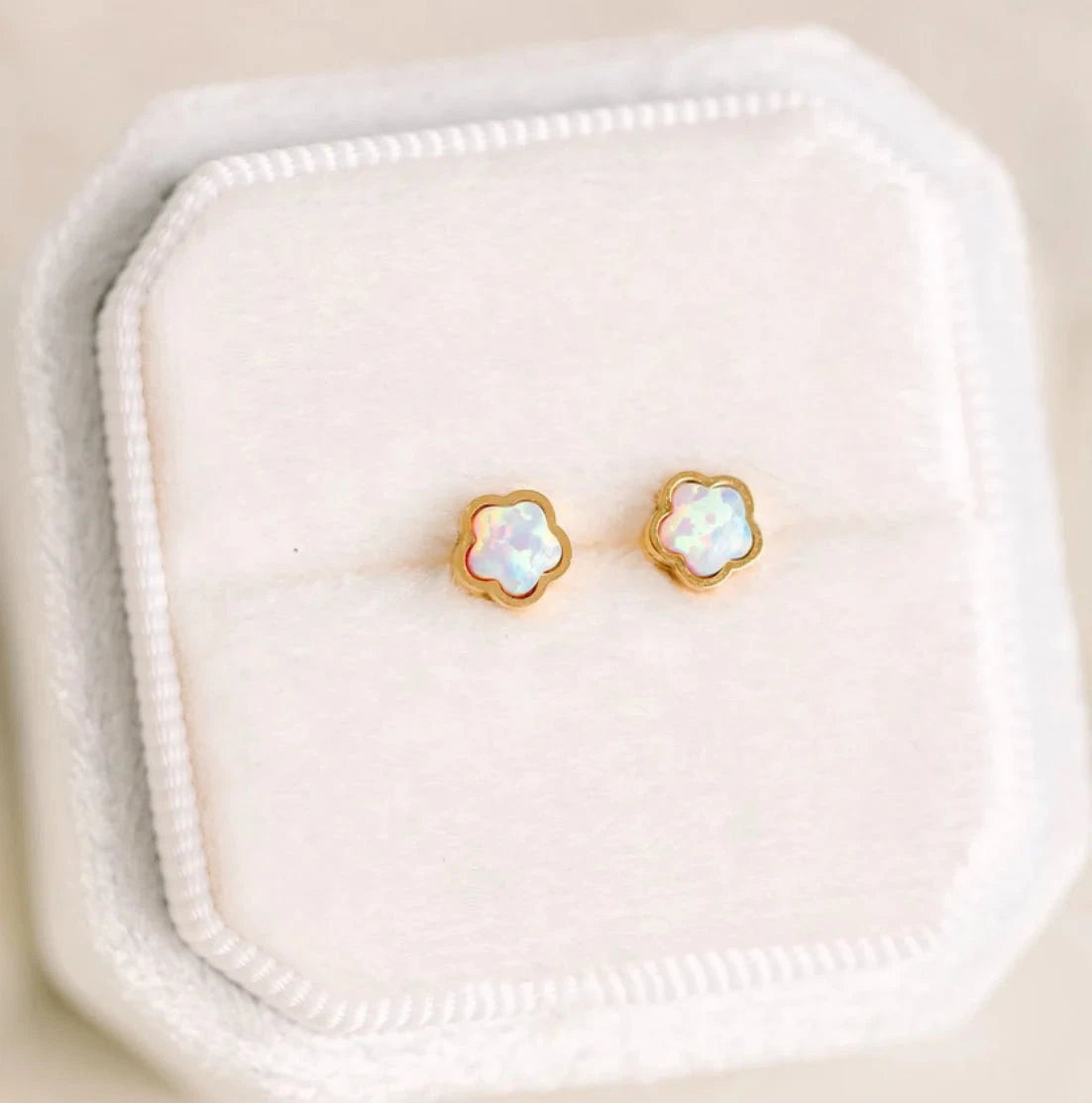 Pierced CoPierced Co Girls Flower Opals EarringsBabysupermarket