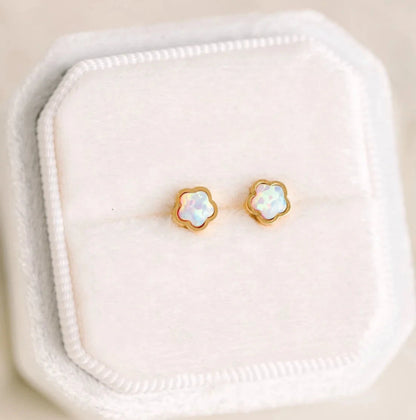 Pierced CoPierced Co Girls Flower Opals EarringsBabysupermarket