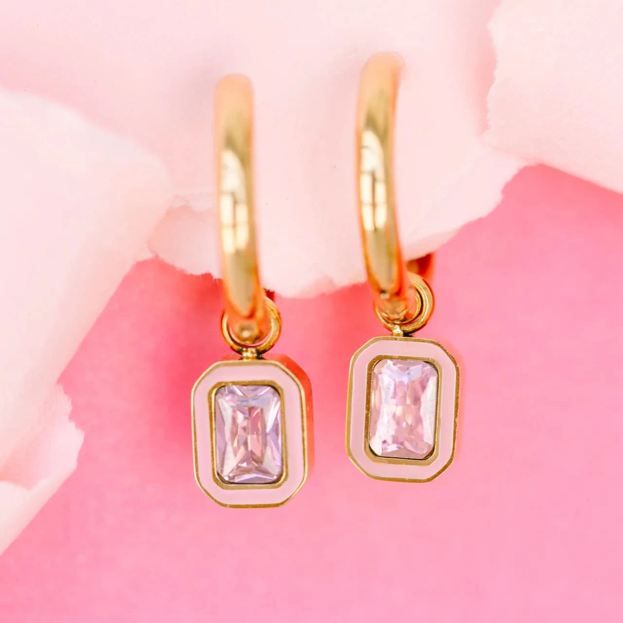 Pierced Co Pierced Girls Pink Gem Charms