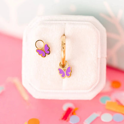 Pierced Co Pierced Girls Purple Butterfly Charms