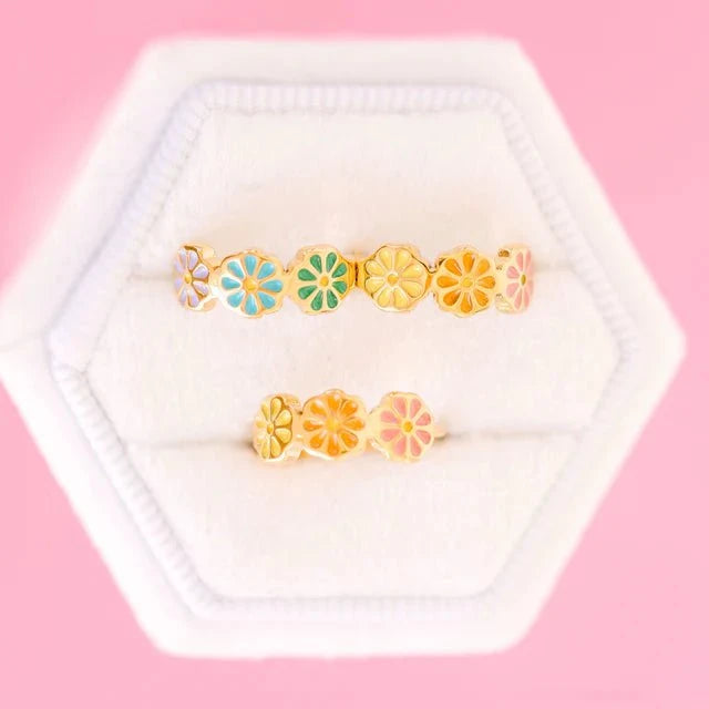 Pierced Girls Rainbow Daisy Huggies
