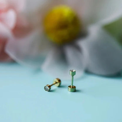 Pierced Co Pierced Girls Tiny Diamond Earrings