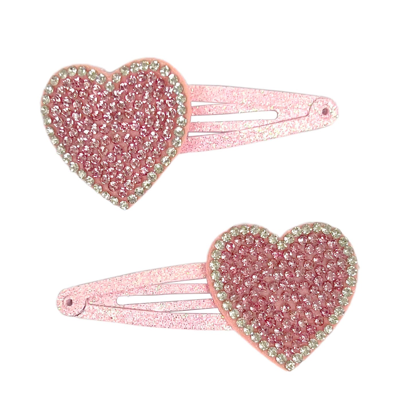Pink Poppy Pink Poppy Girls Pink Rhinestone Heart Hair Clips