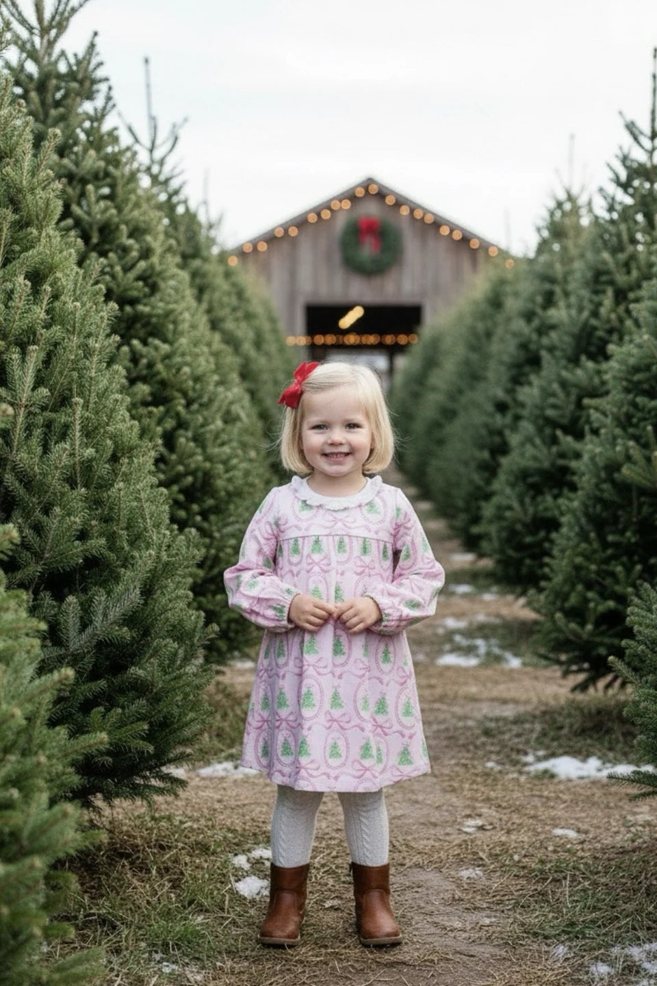 Proper Peony Girls Pink Tannenbaum Dress