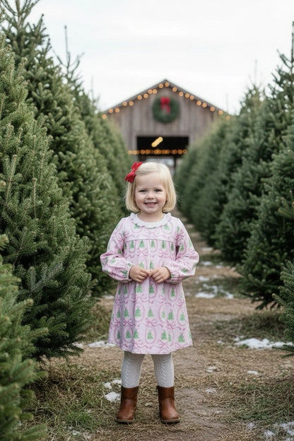 Proper Peony Girls Pink Tannenbaum Dress