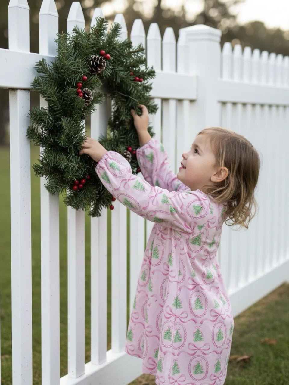 Proper Peony Girls Pink Tannenbaum Dress