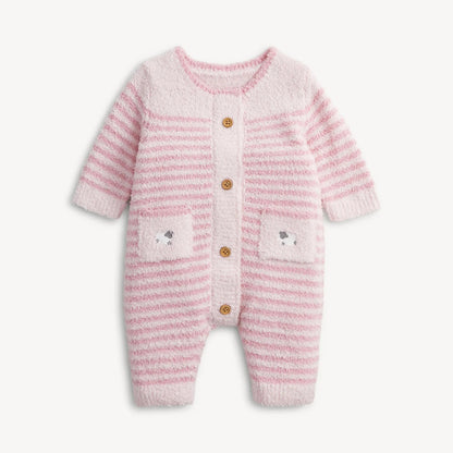 Magnetic Me Chenille Pink Sweater Romper