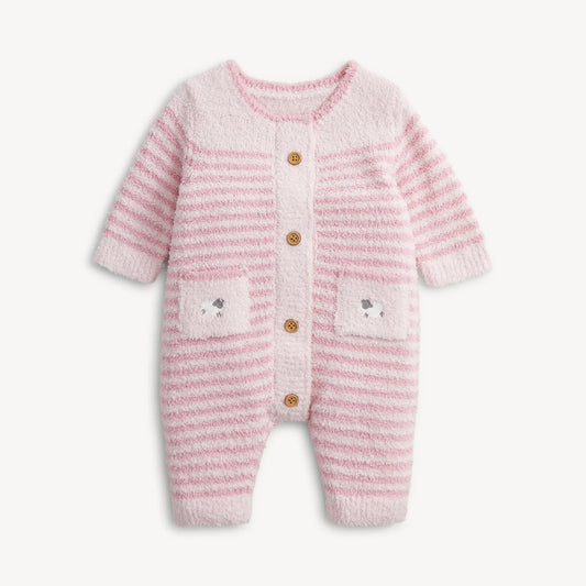 Magnetic Me Chenille Pink Sweater Romper