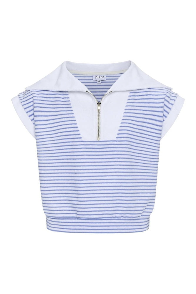 PleatPleat Callie Top - Blue/White French TerryBabysupermarket