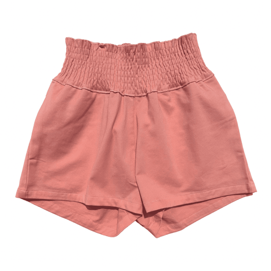 Pleat Chloe Shorts Coral Twill