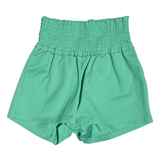 Pleat Chloe Shorts Teal Twill