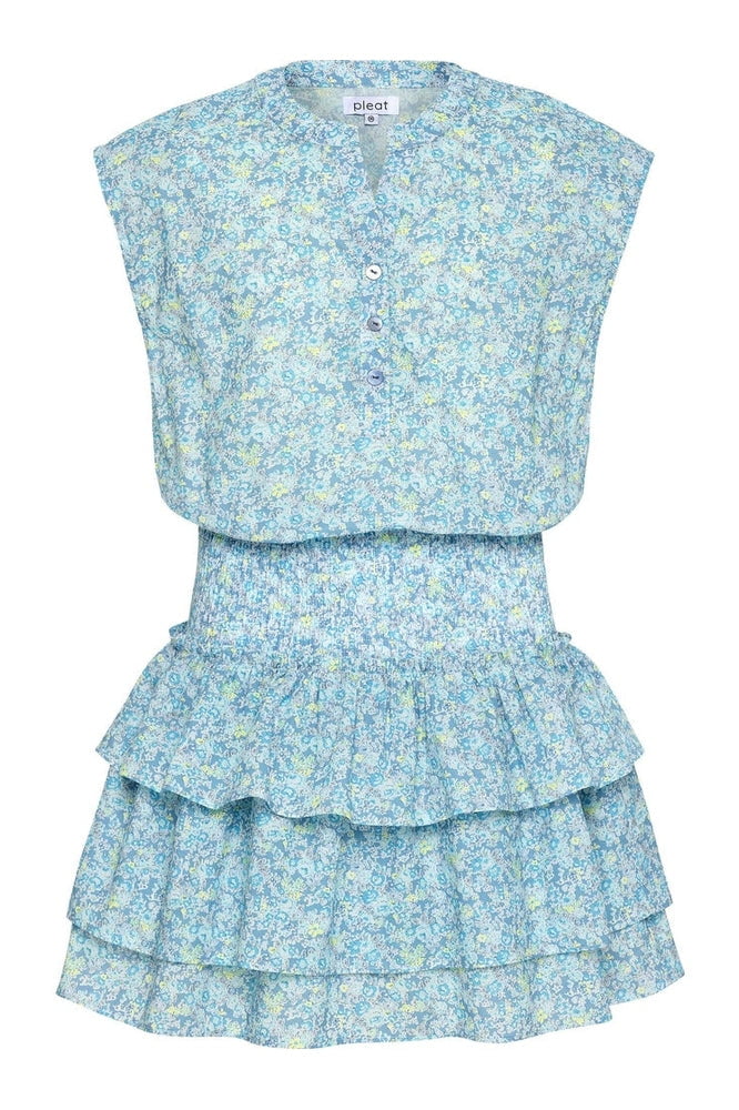 PleatPleat Drew Dress - Aqua FloralBabysupermarket