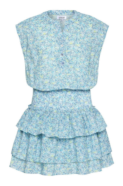 PleatPleat Drew Dress - Aqua FloralBabysupermarket