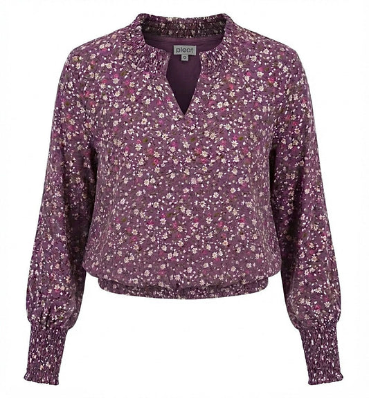PleatPleat Elizabeth Top - Violet FleurBabysupermarket