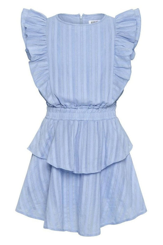 Pleat Blue/Gold / 7 Pleat Gigi Dress - Blue/Gold