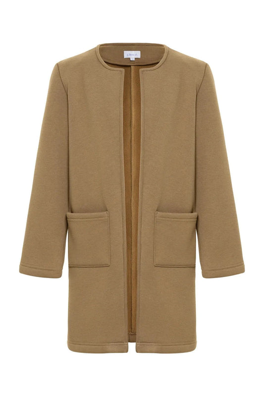 Pleat Hadley Cardigan - Coffee