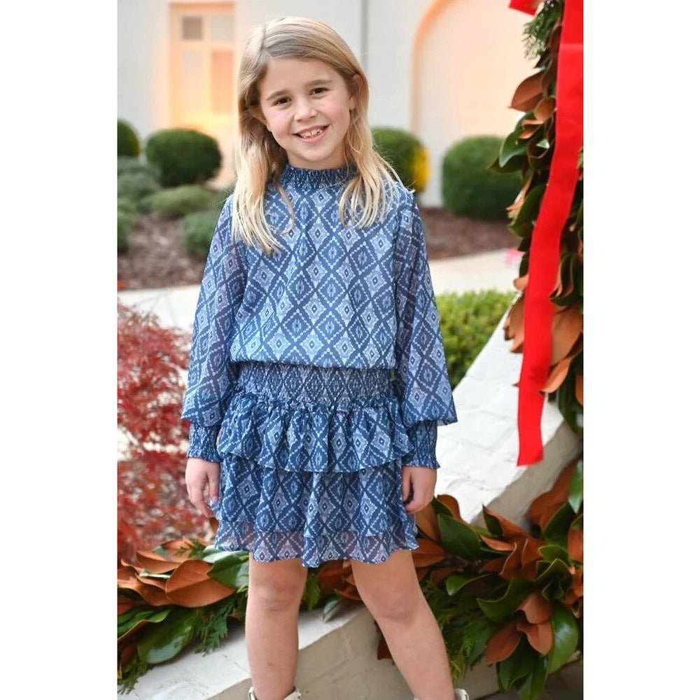 Pleat Girls Apparel / Dresses / Tween Pleat Halston Dress Blue