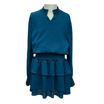 Pleat Harriett Dress Dark Teal