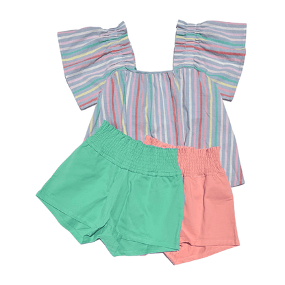 Pleat Isla Top Sorbet Stripe