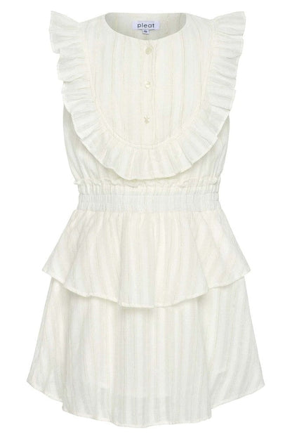 PleatPleat Jane Dress - White/GoldBabysupermarket