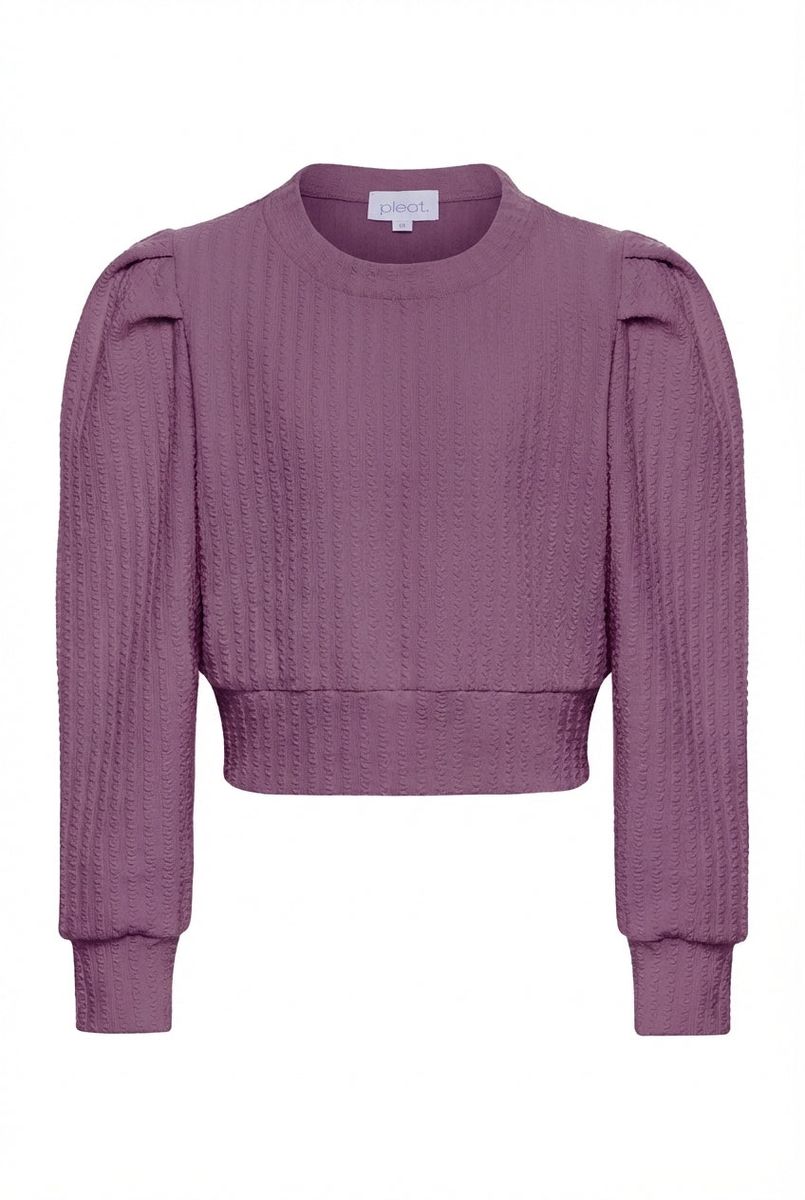 Pleat Girls Shirts Plum / 7 Pleat Jane Sweatshirt - Textured Plum