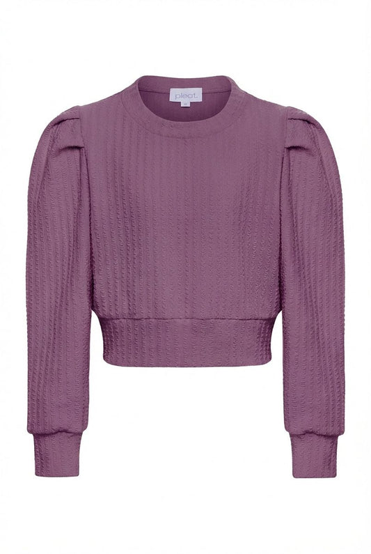 Pleat Girls Shirts Plum / 7 Pleat Jane Sweatshirt - Textured Plum