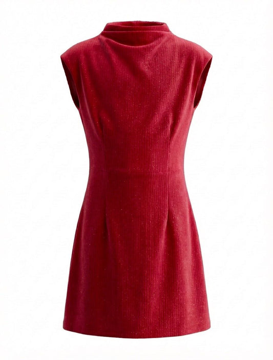 Pleat Girls Dresses Red Velour / 7 Pleat Jenny Dress - Red Velour