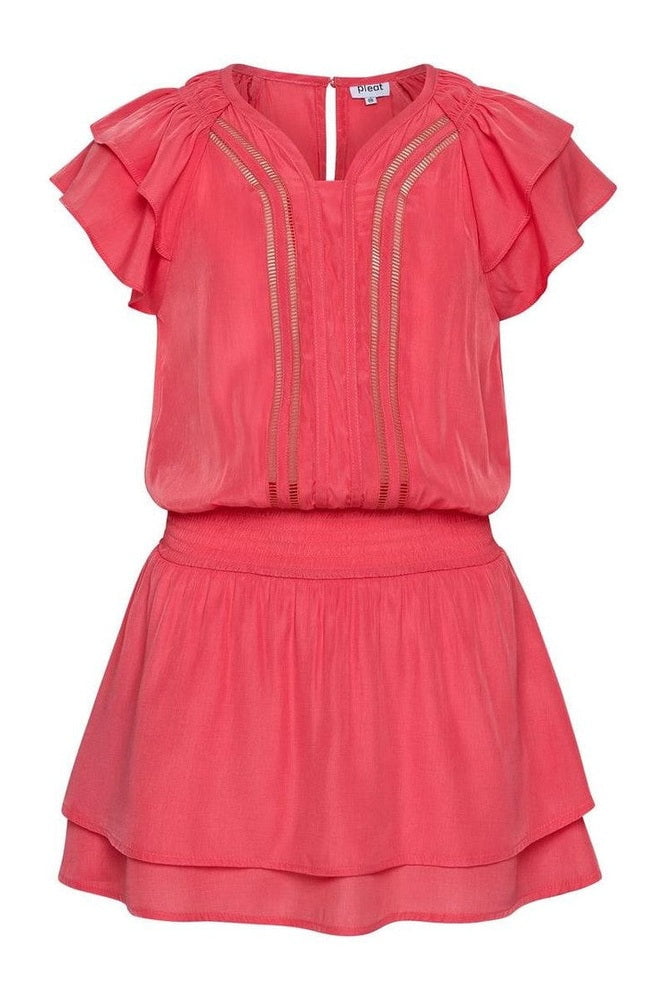 Pleat Watermelon / 7 Pleat Lola Dress - Watermelon