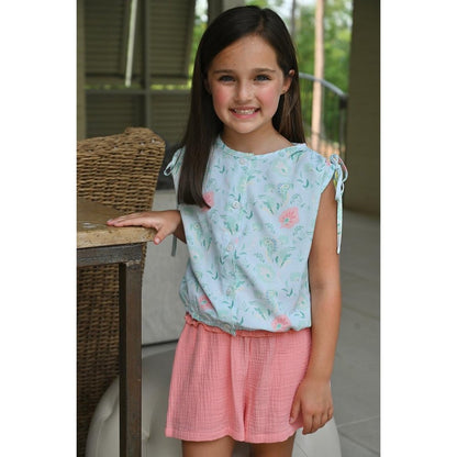 Pleat Maggie Top Pastel Paisley