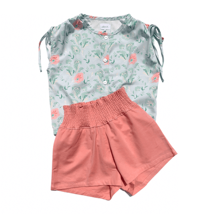 Pleat Maggie Top Pastel Paisley