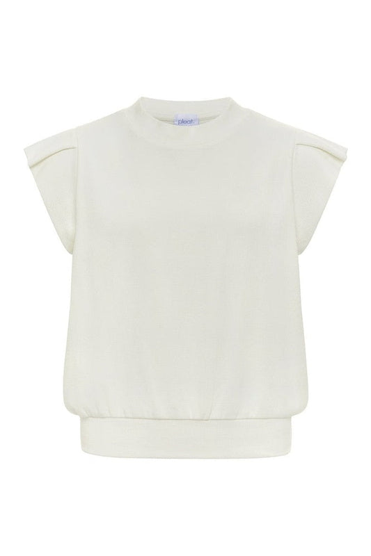 Pleat White / 7 Pleat Olivia Top - White