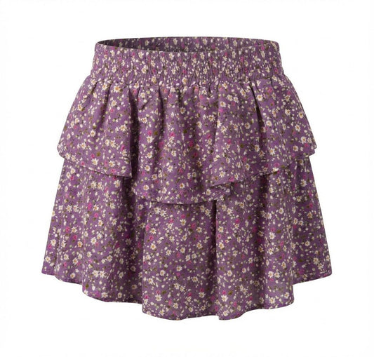 Pleat Girls Skirts Violet Fleur / 7 Pleat Parker Skort - Violet Fleur