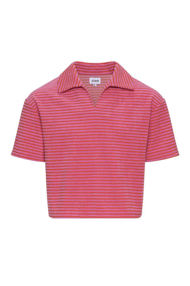 PleatPleat Pierce Top - Pink/Orange French TerryBabysupermarket