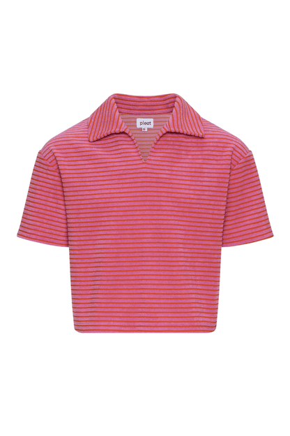 PleatPleat Pierce Top - Pink/Orange French TerryBabysupermarket